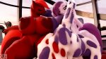 16:9 3d_(artwork) anthro balls big_breasts bodily_fluids breasts cum digital_media_(artwork) erection eyes_closed female friendship_is_magic genital_fluids genitals group group_sex handjob hasbro hi_res huge_breasts intersex intersex/female kissing masturbation my_little_pony nipples nude penile penis pussy sex sitting smile symm threesome trio widescreen