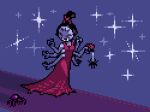 anthro arachnid arthropod clothing container cup dracozhilla dress duo female feral humanoid muffet red_carpet red_clothing red_dress spider tea_cup undertale undertale_(series)