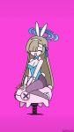  animal_ears asuna_(blue_archive) blue_archive breasts gloves hair_over_one_eye hair_ribbon halo high_heels large_breasts long_hair mole mole_on_breast official_alternate_costume pantyhose parody playboy_bunny rabbit_ears rabbit_hole_(vocaloid) ribbon smile very_long_hair 