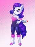 absurd_res anthro big_breasts breasts cleavage clothed clothing duderedblue equid equine female friendship_is_magic hand_on_hip hands_behind_head hasbro hi_res horn mammal my_little_pony mythological_creature mythological_equine mythology rarity_(mlp) rouge_the_bat_outfit sega solo sonic_the_hedgehog_(series) unicorn