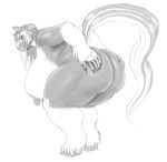  anthro bent_over big_breasts big_butt breasts butt equid equine erect_nipples female hi_res holding_butt horse huge_breasts huge_butt hyper hyper_breasts mammal monochrome nipples nude patacon 