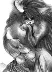 6_breasts anthro areola big_breasts biped breasts female fur graphite_(artwork) hair long_hair looking_at_viewer mammal marudi multi_breast nipples nude pencil_(artwork) simple_background solo standing tongue traditional_media_(artwork) white_background