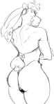 anthro bunny_costume butt clothing costume g-string hi_res lagomorph leporid male mammal muscular nolansnsfw playboy_bunny rabbit sketch solo thick_thighs underwear