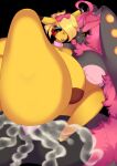 abdominal_bulge anthro balls big_balls big_breasts big_penis blonde_hair bodily_fluids bones_on_string breasts cum cum_inside duo ejaculation female generation_1_pokemon generation_4_pokemon genital_fluids genitals hair huge_balls huge_breasts huge_penis hyper hyper_genitalia hyper_penis intersex intersex/female lopunny nintendo nipples non-mammal_balls non-mammal_nipples penetration penis pikachu pink_hair pokemon pokemon_(species) rai_(nikuzi) vaginal vaginal_penetration yellow_body