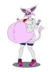 absolute_territory anthro belly big_belly big_breasts blackmetaltowonja breasts clothing eeveelution espeon eyewear female footwear forehead_gem gem generation_2_pokemon glasses huge_belly magie_(blackmetaltowonja) nintendo pokemon pokemon_(species) pregnant pregnant_female shoes sneakers solo