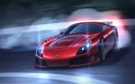  artist_name car drifting glowing ground_vehicle headlight kai55 logo motion_blur motor_vehicle no_humans original spoiler_(automobile) tvr tvr_sagaris vehicle_focus 