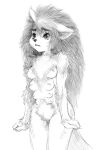 8_breasts anthro areola biped breasts felid feline female frown fur graphite_(artwork) greyscale hair mammal marudi monochrome multi_breast nipples pencil_(artwork) simple_background sketch solo standing traditional_media_(artwork) white_background