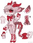 anthro bovid bovine brown_body brown_fur female full-length_portrait fur hi_res hooves horn kemono mammal model_sheet portrait pubic_tattoo red_eyes red_hooves red_horn simple_background solo standing tail tail_tuft tattoo tuft white_background zhang_gun