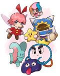  :d ^_^ blue_eyes character_request chiimako closed_eyes closed_mouth elfilin gooey_(kirby) kirby_(series) kirby_64 kirby_and_the_forgotten_land magolor open_mouth pink_hair ribbon_(kirby) smile star_(symbol) tail tongue tongue_out 