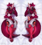 2024 anthro balls body_pillow dakimakura_pillow dakimakura_pose digital_media_(artwork) english_text fur genitals lying machine macyw male multiple_versions on_back penis pillow pink_penis protogen red_body red_eyes red_fur red_tongue smile solo text tongue tongue_out visor