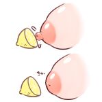 breasts f-5_(efu_no_go) flying_sweatdrops food fruit inverted_nipples large_areolae large_breasts lemon lemon_slice original sour_(taste) tagme translation_request white_background 