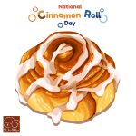  artist_logo cinnamon_roll food food_focus food_name highres icing no_humans original pastry simple_background white_background yuki00yo 