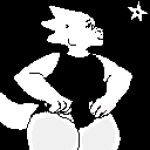 alphys animated anthro belly big_breasts bouncing_breasts breast_drop breasts clothed clothing digital_media_(artwork) female genitals heresysheep navel nipples partially_clothed pixel_(artwork) pussy scalie solo tail tail_motion tailwag undertale_(series)