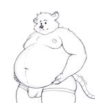  2024 anthro belly big_belly bulge clothing dot_eyes hi_res male mammal moobs murid murine navel nipples nryuzaki7d0 overweight overweight_male rat rodent simple_background solo underwear 