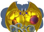  2016 alpha_channel anthro badge bead_necklace big_muscles brown_hair draco_of_zeradaith dragon fierglief flexing grin hair hi_res horn huge_muscles hyper hyper_muscles jewelry looking_at_viewer macro male muscular necklace nude planet scalie simple_background smile solo text transparent_background western_dragon wings 
