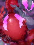  ambiguous_gender belly big_belly bodily_fluids capcom feral flying_wyvern gigginox grey_body grey_skin hi_res monster monster_hunter pink_body pink_skin red_body red_skin saliva solo tianhua vore 