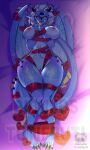  absurd_res anthro big_breasts blue_body breasts dragon female genitals hi_res membrane_(anatomy) membranous_wings nipples pussy solo thick_thighs tongue tongue_out tutifruti_(artist) wide_hips wings 