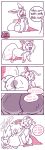  absurd_res ambiguous_gender annoyed big_butt butt comic dialogue duo eating eating_food eclairscollection eevee eeveelution eyes_closed feral generation_1_pokemon generation_6_pokemon goo_creature heart_eyes heart_symbol hi_res nintendo nonbinary_(lore) parfait_(yesthisisgoocat) pokemon pokemon_(species) pouting presenting presenting_hindquarters sitting_on_another sound_effects speech_bubble sylveon tail 