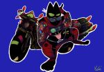  anthro black_body black_fur cape cartoon_network clothed clothing digitigrade domestic_cat felid feline felis fur green_eyes hi_res jockstrap male mammal mao_mao:_heroes_of_pure_heart motorcycle mymu666 red_clothing sheriff_mao_mao_mao skimpy solo underwear vehicle 