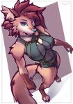  absurd_res anthro big_breasts blue_eyes blue_nose breasts brown_body brown_fur canid canine canis claws clothed clothing curvy_figure digital_media_(artwork) female fluffy fluffy_ears fluffy_hair fluffy_tail fur grin hair harness hi_res high-angle_view highlights_(coloring) keidi_f lingerie looking_at_viewer mammal maned_wolf simple_background smile solo tail toe_claws white_background wolf 