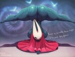  2024 anthro arthropod breasts butt clothing english_text female fishnet_clothing gobsmacker hi_res hollow_knight horn hornet_(hollow_knight) side_boob signature solo team_cherry text 