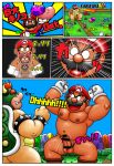  2018 anthro balls belly bowser clothing comic erection facial_hair genitals group hat headgear headwear human humanoid_genitalia humanoid_hands humanoid_penis japanese_text kemono koopa macro male mammal mario mario_bros moobs mustache nintendo nipples outside overweight overweight_male penis scalie text uhokue video_games 