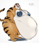  anthro belly big_belly big_moobs big_nipples biped blue_nipples blush feet felid frosted_flakes hi_res huge_belly husky2paws hyper hyper_belly kellogg&#039;s male male_anthro mammal mascot moobs morbidly_obese morbidly_obese_anthro morbidly_obese_male navel nipples nude nude_anthro nude_male obese obese_anthro obese_male orange_body orange_tail overweight overweight_anthro overweight_male pantherine simple_background solo striped_body stripes tail teeth tiger toes tongue tony_the_tiger white_background 