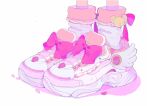  bow bow_legwear colored_shadow cross-laced_footwear footwear_bow footwear_focus frilled_socks frills highres kero_(cardcaptor_sakura) mini_wings no_humans original pepparmint310 pink_bow pink_footwear pink_petals pink_socks pink_theme shadow shoes simple_background sneakers socks two-tone_footwear two-tone_socks white_background white_footwear white_socks white_wings winged_footwear wings 