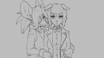 16:9 2020 5_fingers animated anthro breasts canid canine canis clenched_teeth clothed clothing collar domestic_dog duo english_text female fingers fur gloves hair handwear mammal partially_clothed rakugakism short_playtime smile teeth text widescreen wolf 