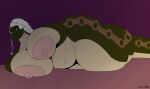  absurd_res apode areola big_breasts breasts draconcopode elektr0 female hair hi_res holding_breast huge_breasts legless lying naga nipples nude on_side reptile scalie serpentine slightly_chubby snake solo white_hair 