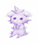  3_(sangatu) animal_focus blush closed_mouth colored_sclera commentary_request espurr expressionless full_body highres light_blush looking_at_viewer no_humans partial_commentary pink_sclera pokemon pokemon_(creature) purple_eyes sitting solo 