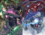  animal animal_ears ape b.e.a.s.t._glove bioluminescence blue_eyes blue_spine bone_weapon claws elbow_spikes fangs giant giant_monster gills glowing glowing_mouth godzilla godzilla_(monsterverse) godzilla_(series) godzilla_evolved godzilla_x_kong:_the_new_empire gorilla highres horns jaw kaijuu king_kong king_kong_(series) kong_(monsterverse) long_tail matt_frank monster monsterverse mouth_beam muscular no_humans open_mouth oversized_animal pinching_thigh reptile reptilian roaring scales scratching_chin sharp_teeth shimo_(monsterverse) skar_king spiked_tail spikes spines tail teeth yellow_eyes 