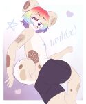 2024 absurd_res anthro black_clothing black_underwear blue_hair blue_nipples boxers_(clothing) brown_body brown_fur butt canid canid_demon canine canis clothing demon demongirl_demoness digital_drawing_(artwork) digital_media_(artwork) domestic_dog femboy fur hair heart_symbol hellhound helluva_boss hi_res male mammal math multicolored_body multicolored_fur multicolored_hair mythological_canine mythological_creature mythology nipples one_eye_closed open_mouth purple_hair rainbow_hair red_hair red_sclera solo spots tail tan_body tan_fur tangent_hyperbolic_(demongirl_demoness) underwear white_body white_eyes white_fur 