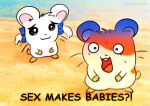  :3 accessory bijou_(hamtaro) bodily_fluids bow_(feature) bow_ribbon buckteeth churisoda cricetid duo female feral fur fuzzy hair_accessory hair_bow hair_ribbon hamster hamtaro hamtaro_(series) hi_res humor image_macro male mammal meme nude open_mouth orange_body orange_fur photo_background photography_(artwork) ribbons rodent shocked teeth text the_more_you_know the_truth tongue twin_bows twin_hair_bows whiskers white_body white_fur 