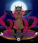  absurd_res breasts crouching female genitals hi_res humanoid humanoid_pointy_ears magic magic_circle moon night outside penetration pussy solo spread_legs spreading tentacle_sex tentacles tutifruti_(artist) vaginal vaginal_penetration 