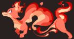  2021 canid canine cheek_tuft chest_tuft elemental_creature facial_tuft feral fire fire_creature fox fur hi_res mammal simple_background smile tohupo tuft 