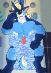  anthro bath blue bubble dragon genitals hi_res male male/male nokucroc penis possession raining teryx teryx_commodore 