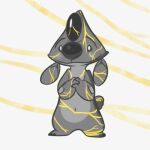  1:1 2020 alien alternate_color digital_drawing_(artwork) digital_media_(artwork) disney experiment_(lilo_and_stitch) front_view fur grey_body grey_fur grey_nose hands_together heat_(lilo_and_stitch) lilo_and_stitch markings navel simple_background smile solo standing starryblast9 white_background yellow_markings 