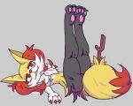  anthro braixen canid canine claws female fluffy fluffy_tail goiaba hi_res mammal nintendo paws pok&eacute;mon pok&eacute;mon_(species) solo tired_eyes video_games 