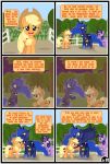  applejack_(mlp) comic dialogue equid equine female feral freckles friendship_is_magic group gutovi-kun hi_res horn larger_female male mammal my_little_pony night plant princess_luna_(mlp) size_difference smaller_male smile tree twilight_sparkle_(mlp) winged_unicorn wings 