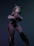  3d_(artwork) absurd_res anthro black_body black_fur blender_(software) bone breasts canid catsockjus digital_media_(artwork) female fur glowing glowing_eyes hi_res holding_breast looking_at_viewer malo mammal monster scp-1471 scp-1471-a scp_foundation simple_background skull solo teeth tongue tongue_out white_eyes 