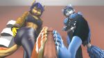 16:9 2021 3d_(artwork) after_sex amber_eyes anthro blue_body blue_fur blue_hair bodily_fluids bodysuit bottomwear canid canine carmelita_fox clothing collar crossed_arms cum cum_on_feet digital_media_(artwork) domination ear_piercing erection faceless_character faceless_human faceless_male feet female female_domination first_person_view foot_fetish foot_on_penis foot_play footjob fox fur genital_fluids genitals gloves green_eyes group hair handwear hi_res human human_on_anthro humanoid_genitalia humanoid_penis interspecies jacket jewelry krystal lipstick looking_at_viewer looking_down lying makeup male male/female male_on_anthro male_pov mammal masturbation multicolored_body multicolored_fur multicolored_tail narrowed_eyes nintendo offscreen_character on_back on_bottom orange_body orange_fur orgasm pants penis piercing sex shirt signature skinsuit sly_cooper_(series) smile sony_corporation sony_interactive_entertainment star_fox sucker_punch_productions tailband tank_top text tight_clothing topwear umbreonthewhovian video_games white_body white_fur widescreen yellow_body yellow_fur 