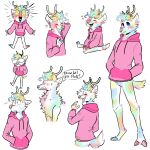  1:1 anthro antlers blush candy cervid cervine chibi cotton_candy cute_eyes dessert digital_media_(artwork) fluffy food hi_res hooves horn male mammal sketch_page sketchtablet solo 