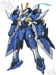  artist_name brave_commander_test_type fusion gundam gundam_00 gundam_00_a_wakening_of_the_trailblazer highres looking_down mecha mobile_suit open_hand science_fiction solo standing susanoo_(gundam) tuyu v-fin visor 