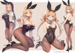  2girls absurdres areolae arm_support ass bangs bare_shoulders blonde_hair blue_eyes breasts bunny_tail cleavage closed_mouth detached_collar eli_conifer eyebrows_visible_through_hair full_body gloves habit high_heels highleg highleg_leotard highres huge_filesize kagami_uekusa large_breasts leotard lips long_hair looking_at_viewer looking_back low_twintails multiple_girls multiple_views nijisanji nipples open_mouth pantyhose shiny shiny_hair sideboob simple_background sister_cleaire sitting small_breasts smile standing tail tied_hair twintails virtual_youtuber wariza white_gloves yellow_eyes zipper zipper_pull_tab 