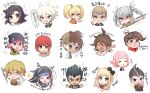  6+boys 6+girls ahoge arm_up bangs beanie black_bow black_hair black_headwear blue_eyes bow braid breasts brown_eyes brown_hair chain chef_hat chef_uniform chibi crossed_arms danganronpa_(series) danganronpa_2:_goodbye_despair everyone flexing food glasses green_eyes hair_between_eyes hair_bow hair_horns hair_ornament hair_slicked_back hanamura_teruteru hat hinata_hajime holding hood jacket koizumi_mahiru komaeda_nagito kuzuryuu_fuyuhiko long_hair looking_at_viewer meat medium_breasts mioda_ibuki multicolored_hair multiple_boys multiple_girls nanami_chiaki neckerchief nidai_nekomaru one_eye_closed open_mouth owari_akane pekoyama_peko pink_eyes pink_hair plaid_neckwear pointing pose purple_eyes red_eyes red_hair sailor_collar saionji_hiyoko shaded_face short_hair silver_hair sleeping smile sonia_nevermind souda_kazuichi sparkle star_(symbol) streaked_hair tanaka_gandamu tearing_up togami_byakuya_(danganronpa_2) translation_request trembling tsumiki_mikan twintails two-tone_hair upper_teeth yuhi_(hssh_6) 