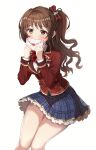  amanoyui seifuku shimamura_uzuki skirt_lift the_idolm@ster the_idolm@ster_cinderella_girls 