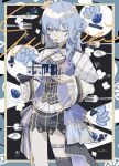  1girl absurdres black_gloves blanket blue_eyes blue_hair blue_overskirt boots brooch cake cleavage_cutout clothing_cutout cowboy_shot crown dress food fork frilled_sleeves frills fruit gloves hair_ornament half_gloves half_updo highres holding holding_cake holding_food hololive hoshimachi_suisei hoshimachi_suisei_(stellar_into_the_galaxy) jewelry juliet_sleeves knife layered_dress layered_skirt long_hair long_sleeves o-ring o-ring_thigh_strap one_eye_closed overskirt pinstripe_pattern puffy_sleeves quilt quilted_clothes shorts shrug_(clothing) single_half_glove single_sidelock single_thigh_boot skirt solo spoon standing star_(symbol) star_hair_ornament starry_sky_print strawberry tai_inukai thigh_boots thigh_strap utensil utensil_in_mouth virtual_youtuber wavy_sidelocks white_shrug wide_sleeves 