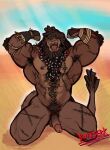  african anthro burrserk dreadlocks felid flexing lion male mammal pantherine pinup pose savanna solo 