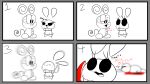  16:9 blood bodily_fluids comic cyber_the_mouse cybert duo female hi_res humanoid humor kangaroo knife lagomorph leporid macropod male mammal marsupial mouse murid murine rabbit rodent stab widescreen 